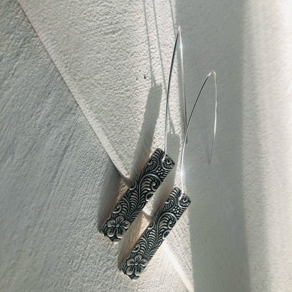 COPY - Sterling Silver handcrafted floral Earrings - Picture 9 of 11